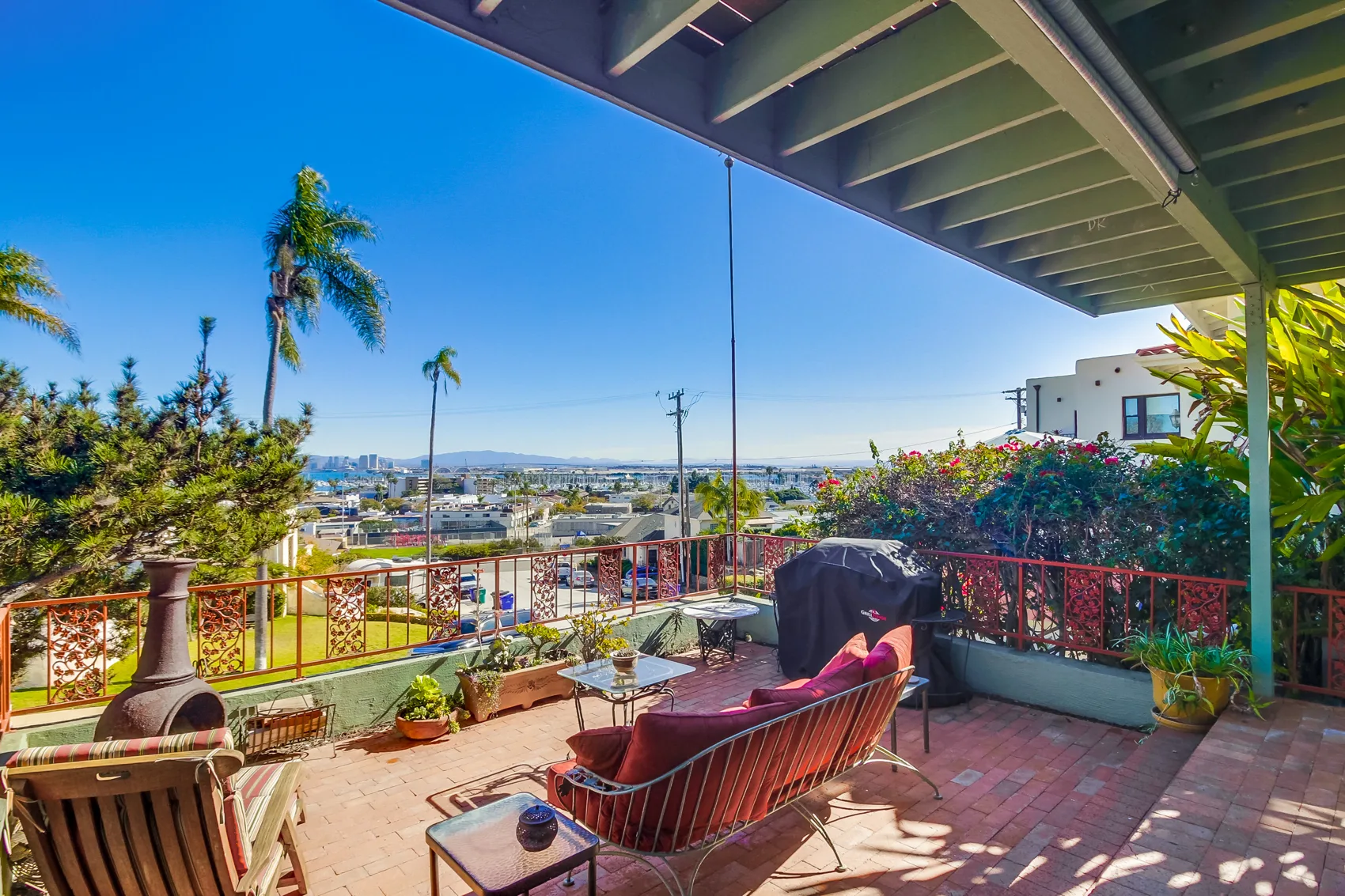Private deck with San Diego Bay view