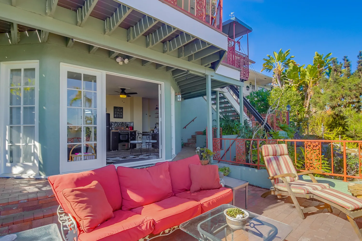 Comfortable outdoor sofa on the deck