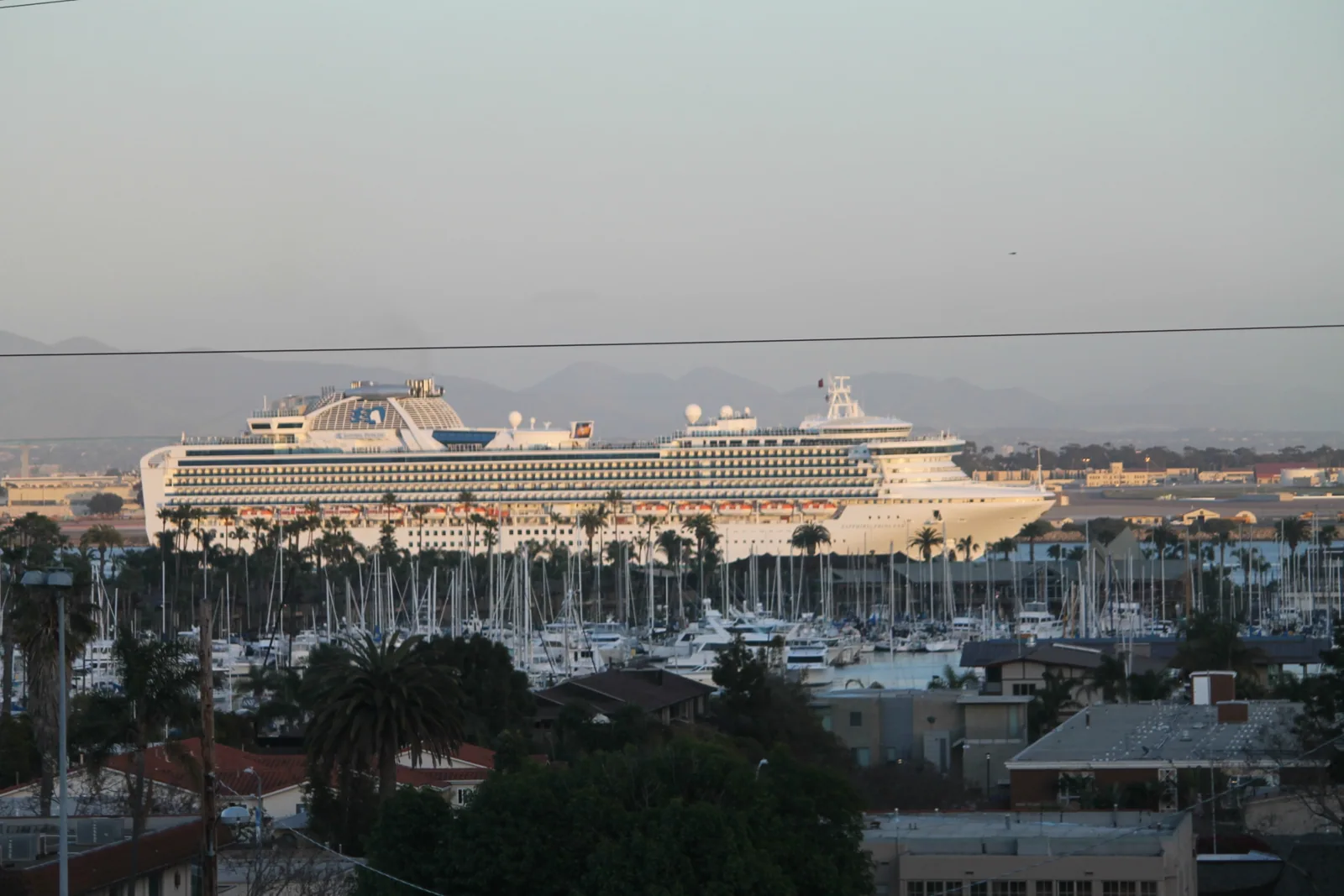 We see the cruise ships and other large sailing vessels come and go.